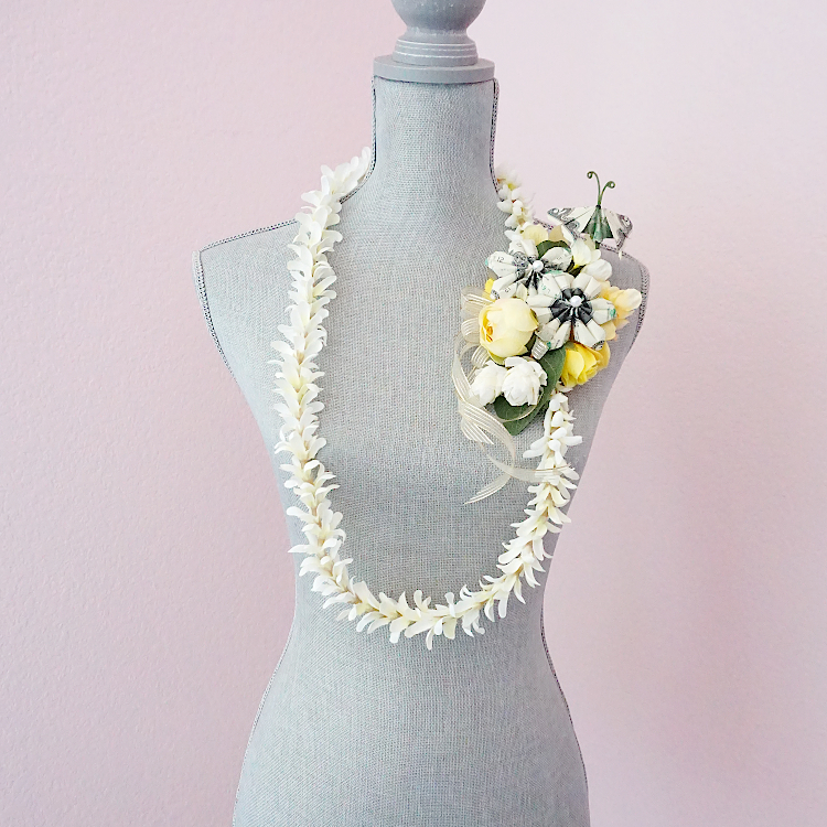 Floral Money Lei with Butterfly